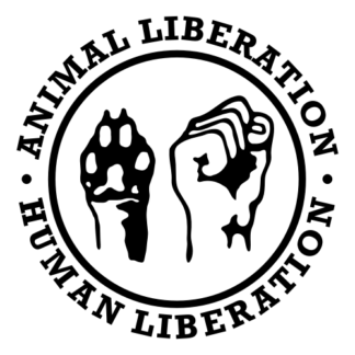 Human Liberation Animal Liberation Decal (Black)